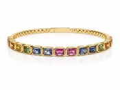 14K GOLD MIXED SAPPHIRE BARCELET