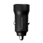 45w GaN Dual USB-C Car Charger - Black