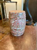 Antique Chinese Famille Rose Garden Seat 19"T x 14"Diam