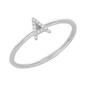 0.04ct 14k White Gold Diamond Lady's Ring - Initial A