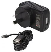 12W USB Charger 2.4A + USB Type-C Charging Cable (Black)