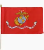 12x18 Marine Corp 30" wood Dowel & Spear
