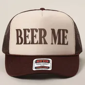 BEER ME Logo Printed Foam Mesh Trucker Hat