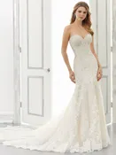 Allison – Lace & Organza Mermaid Wedding Dress with Sweetheart Neckline and Scoop Back by Morilee