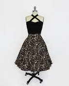 Flowy Leopard 1950s Vintage Skirt With Pockets