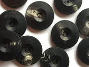 Black Horn Buttons with Natural Markings