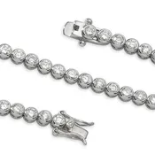 4.50 Carats Twt. Cubic Zirconia Bezel Tennis Bracelet Sterling Silver 7 Inches