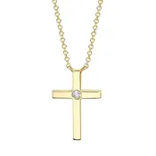 0.03CT DIAMOND BEZEL CROSS NECKLACE
