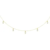 0.35 Cttw Pear Shape Diamond Station Necklace 14K Yellow Gold