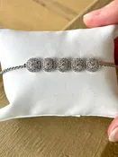10Kt White Gold Diamond Bolo Bracelet