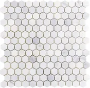 1 x 1 Hex Mosaic | Bianco Calacatta