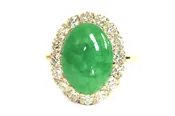 Antique Jadeite and Diamond Ring