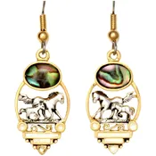 Abalone Shell Fashion Horse Earrings