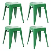 18 Inch Table Height Indoor Stackable Metal Dining Stool - Set of 4