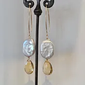 Citrine and Pearl earrings