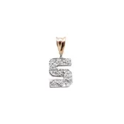 14 Karat Gold Diamond Letter S Pendant