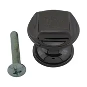 Black Cabinet Knob Nickel Cast Brass 1 Dia x 3/4 H x 7/8 Proj