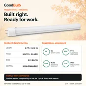 2FT LED T8 Tube, Type A+B, Replaces F17T8 Fluorescent Drops into your 2-foot fixture. — 5000K