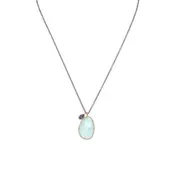 Chalcedony and Iolite Drop Necklace