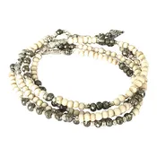 Antique Mala and Pyrite Multi Wrap