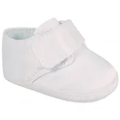 Boys White Satin Crib Shoe
