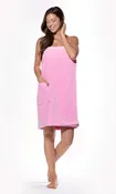 100% Cotton Pink Terry Velour Cloth Spa Wrap, Bath Towel Wrap