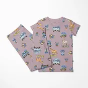 PRE-ORDER Print Short Sleeve Pajama Set in Sweet Pea Blue Bonnets (Ships March 2027)