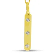3-Diamond Star Bar Yellow Gold Diamond Pendant — Creative Jewelers