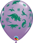 11" Latex Balloon - Purple Dinosaurs