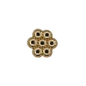 7 bead flower threadless end in yellow gold