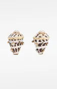 14k Gold Maz Shell & Cultured Pearl Earclips