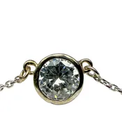 14kt White Gold Bezel-Set 0.76ctw Diamond Necklace