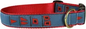 1.25” Ribbon Dog Collar – Hurricane Flags