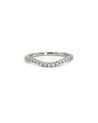 0.19ctw diamond white gold curve band 18K