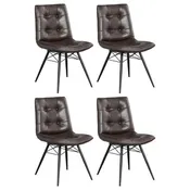 Aiken Upholstered Dining Side Chair - Brown (Set of 4)