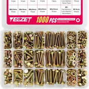 1000 Piece Grade 8.8 Hex Bolts And Nuts Assortment Kit With Flat Washers M4 M5 M6 Metric Hardware Set Heavy Duty Alloy Steel Fasteners Tough As Nails For Weekend Warriors And Daily Fix Ups