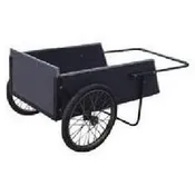 7-Cu Ft. Heavy-Duty Wood Push Farm/ Garden Cart