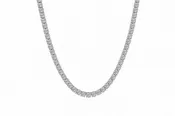 10K White Gold Lab Grown Diamond Adjustable Tennis Necklace 16-18 inches