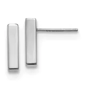 14K white gold bar post earrings