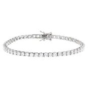 3MM Sterling Silver Platinum Handset Tennis Bracelet - B1024SS