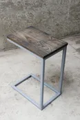 Charcoal Stained Ash Laptop C Table with Grey Base