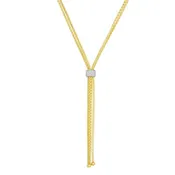 14K 17in Two-Tone Polished Popcorn Necklace with Lobster Clasp