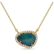Black Opal Halo Necklace — Stucchi Jewelers