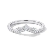 Chevron Contour Diamond Wedding Band