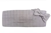 Black & White Glen Plaid Cummerbund + Bow Tie Set