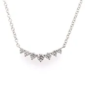 14K White Gold Diamond Cluster Necklace
