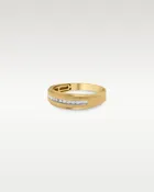 10k Yellow Gold Stepped Edge Diamond Band