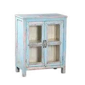 Baby Blue and Pink Cabinet with Glass | Asia West