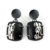 Black/Silver Deco Earring