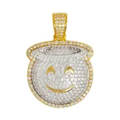 Angel Emoji Pendant With Diamonds
